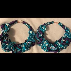 African print fabric earrings